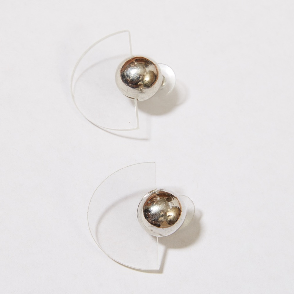 Mango acrylic and silver disc earrings